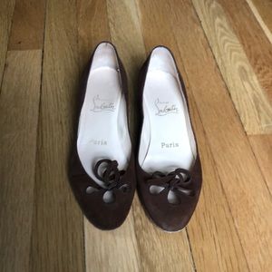 Brown suede Christian Louboutin wedges size 36